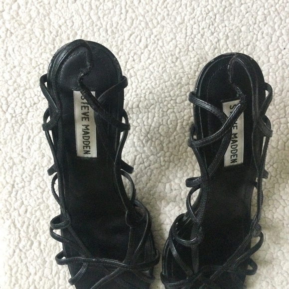 Steve Madden Danzel Birdcage Pump Black Leather - Sz 8 - Picture 7 of 15